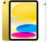 Apple 10.9” iPad Cellular (2022, 256 GB, Yellow) & Pencil (1st Generation) Bundle, Yellow
