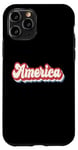 Coque pour iPhone 11 Pro Retro America USA 4th of July T-shirt rouge, blanc et bleu