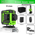 niveau Laser à faisceau vert 16/12 lignes autonivelant,projection horizontale et verticale à 360 °,Super puissant - Type IE12C