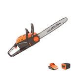 Yard Force 40V Cordless 35cm Oregon Bar Chainsaw with 2.5Ah Lithium-Ion Battery and Charger -Part Of GR 40 Range - LS G35