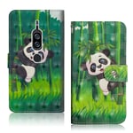 Sony Xperia XZ2 Premium mobilfodral syntetläder silikon stående plånbok - Pandamönster Flerfärgad