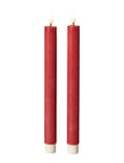 Dacore - LED stagelys med ægte voks - 18 cm - Rød - 2 stk