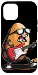 Coque pour iPhone 12/12 Pro Lunettes de soleil pomme de terre avec guitare électrique rock'n roll