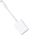 Tec-Digi SD Card Reader Compatible With iPhone Camera Card Viewer Reader SD Card Reader Adapter Compatible with Phone 12/11/Xs/XR/8/8Plus/6/6s/7/7s/7Plus/5s/X/Pad Mini/Air -No App Required, white
