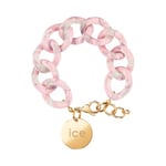 ICE - Jewellery - Chain Bracelet - Pearl Nude - Bracelet Mailles XL de Couleur pour Femmes Fermé d'Une Médaille Dorée (020996)