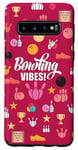 Galaxy S10 Bowling Vibes Strike Pins and Ball Pattern Girls or Women Case