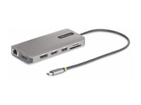 Startech.Com Usb-C Triple-Monitor Multiport Adapter, Hdmi/Dp/Card Reader - Dockningsstation - Usb-C 3.2 Gen 1 / Thunderbolt 3 / Thunderbolt 4 - Hdmi, 2 X Dp - 1Gbe