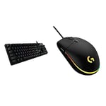 Logitech G512 Mechanical Gaming Keyboard, Carbon/Black & G203 LIGHTSYNC Gaming Mouse with Customizable RGB Lighting, 8K DPI Tracking, Lightweight - Black