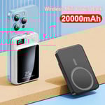 Mini 20000mAh trådlös magnetisk powerbank snabbladdare för iPhone mobiltelefon