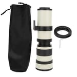 Bigking Lens Telescope, White 420-800mm Aperture F/8.3-16 Telescope Full Manual Focusing Telephoto Zoom Lens for Nikon F Mount Camera