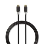 USB 3.1-kabel (Gen1) | Type-C, hann - Type-C, hann | 1,0 m | Antrasitt