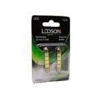 Lampa, C5W LED Röd 42 mm, 2-pack Ledson