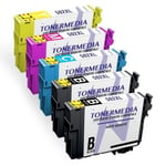 TONERMEDIA - x5 cartouches d'encre Epson 502XL compatibles (2 Noir, 1 Cyan , 1 Magenta, 1 Jaune)