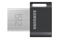 Samsung Clé USB FIT Plus Type A, 512 Go, 400 Mo/s en lecture, Clé USB 3.2 compacte avec porte-clés, Gris