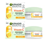 2 x Garnier Vitamin C Brightening Day Cream (2x50ml) Face Moisturiser to Nourish