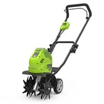 Greenworks G40TL Cordless Cultivator, Front Tine Tiller Rotavator, 25cm Working Width, 13cm Tilling Depth WITHOUT 40V Battery and Charger, 3 Year Guarantee
