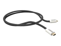 NorStone JURA - Câble HDMI - 0.2 mm² - HDMI mâle pour HDMI mâle - 80 cm - triple blindage - noir, blanc - support 4K