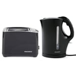 PROGRESS COMBO-6523 Plastic Immersed 1.7 L Kettle with 2 Slice Toaster, Black
