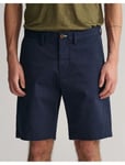 GANT Hallden *size 36 waist* dark blue MEASURED men's slim twill shorts NEW