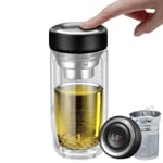 SDLOGAL 400 Ml Isolerad Flaska, Dubbelt Glas, Intelligent Temperaturdisplay Led-skärmtemperatur, Med Filter