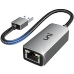uni USB Ethernet Adapter Driver Free 1Gbps, Aluminum, USB 3.0 to RJ45 Gigabit Lan Wire Adapter, USB Network Adapter Compatible with MacBook Pro 2022 2020, Surface Pro, Windows 11, XP, Vista, Mac/Linux