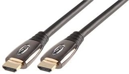 Pro Signal PSG03836 High Speed 4K UHD HDMI Lead with Ethernet, Chrome Connectors, Gold Plated, 2m Black