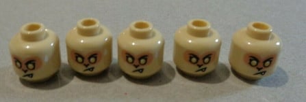 Lego Minifigure head Faces both sides  x5 **