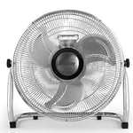 Beldray EH3582WK 16 Inch Pedestal Fan - Cooling Fan with 3 Speed Settings, Freestanding Floor Fan with Adjustable Tilting Head, Portable Air Cooler, Carry Handle, Metal Grill, Durable Aluminium Blades