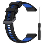 Garmin EPIX gen2 / Fenix 7 - Silikon armband 22 mm Längd 126mm+91mm Svart/blå