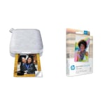 HP Sprocket Imprimante Photo Portable (Blanc) Imprime instantanément des Photos Autocollantes Zink 2 & 2.3x3.4 Papier Photo Zink de qualité supérieure (20 Feuilles) Compatible avec l'imprimante Photo