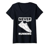 Womens Trail Runner Marathon - Endurance Running V-Neck T-Shirt