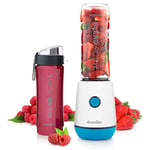 Breville Blend Active Personal Blender & Smoothie Maker | 350W | 2 Portable Blend Active Bottles (600ml) | Leak Proof Lids | White & Blue [VBL249]