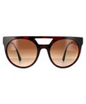Versace Round Mens Red Havana Blue Brown Gradient Sunglasses - One Size