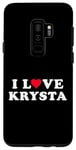 Coque pour Galaxy S9+ J'aime Krysta, nom correspondant à la petite amie et au petit ami Krysta