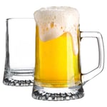 Stern Tankard Glass Beer Mugs - 510ml - Pack of 2