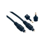 Mcl Samar - Câble audio optique Toslink mâle / mâle + adaptateur - 1m