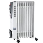 Portable 9 Fin 2000w Electric OIL FILLED RADIATOR Heater With Timer & Thermostat