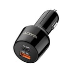 YOJOCK USB C Car Charger, 48W Fast Charging Adapter, Mobile Phone Automobile Chargers with Power Delivery 30W & QC 3.0 Fast Charge for iPhone 12/11 Pro/XR/XS Max/8 Plus, Samsung S21 S10 AirPods iPad