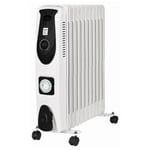 2kw Electric Radiator Heater Oil Filled 11 Fin Portable Heat Setting Thermostat