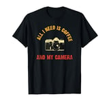 Vintage Photographer DSLR Coffee Camera Lens Shutterbug T-Shirt