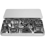 Mini Pepparkaksformar Set - 30 st Hjärta Stjärna Blomma Rund Kvadrat Hexagon Oval Diamant Former Pepparkaksformar, Polymer