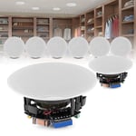 8x In Ceiling Speakers Flush Mount Shop Restaurant 5.25" Coaxial 100v 8ohm 640w
