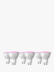 Philips Hue White and Colour Ambiance Wireless Lighting LED Colour Changing Light Bulb with Bluetooth, 5.7W GU10 Bulb, Pack of 6