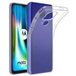 32nd Clear Gel Series - Transparent TPU Silicone Clear Gel Case Cover for Motorola Moto G9 & G9 Play, Crystal Gel Ultra Thin Case - Clear