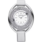 Swarovski Crystalline Watch Swiss Made Oval Silver Leather Strap 5263907 NEW