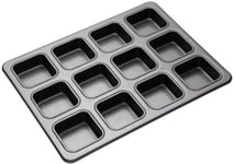 Brownie BakingTray - 12 SQUARE Hole Muffin Non Stick Master Class Professional