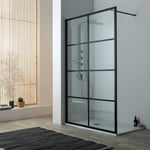 Lavabo Walk in duschvägg, 90 cm, klart glas, matt svart profil