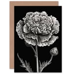 Carnation Flower Bloom Lover Birthday Valentines Day Blank Greeting Card