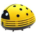 Beetle Vacuum Cleaner, Tabletop Crumb Sweeper, Portable Beetle Vacuum Cleaner, Battery Powered ABS Plastic Portable Adorable Cartoon Small Vacuum Cleaner for Home, Office, Computer Desktop, Yellow