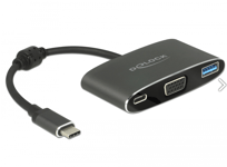 DELOCK – Adapter USB Type-C male > VGA female (DP Alt Mode) + Type-A PD (62992)